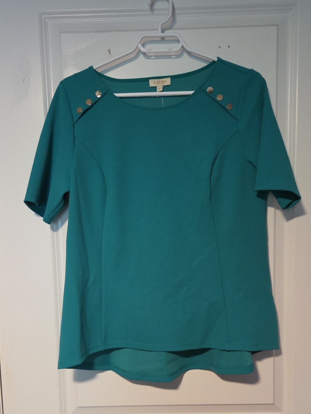 Laura Petites Green Blouse Size L